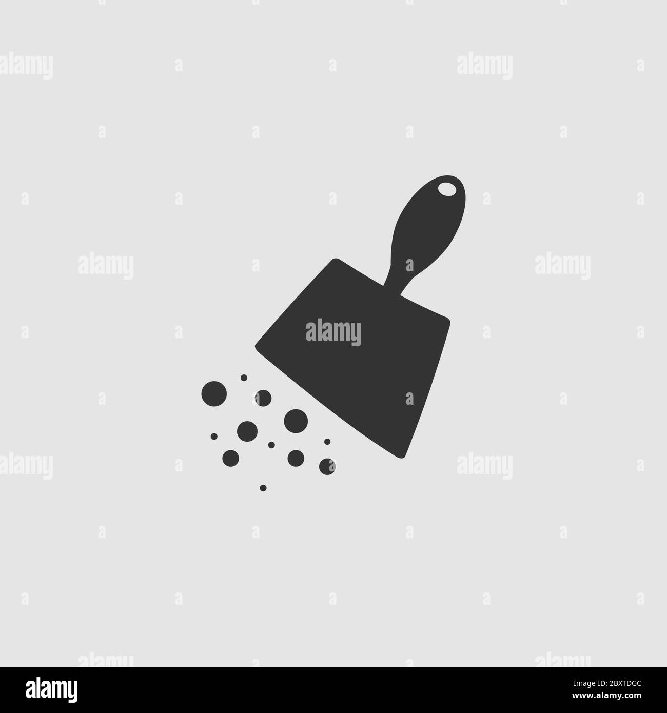 Pelle avec icône poubelle plate. Pictogramme noir sur fond gris. Symbole d'illustration vectorielle Illustration de Vecteur