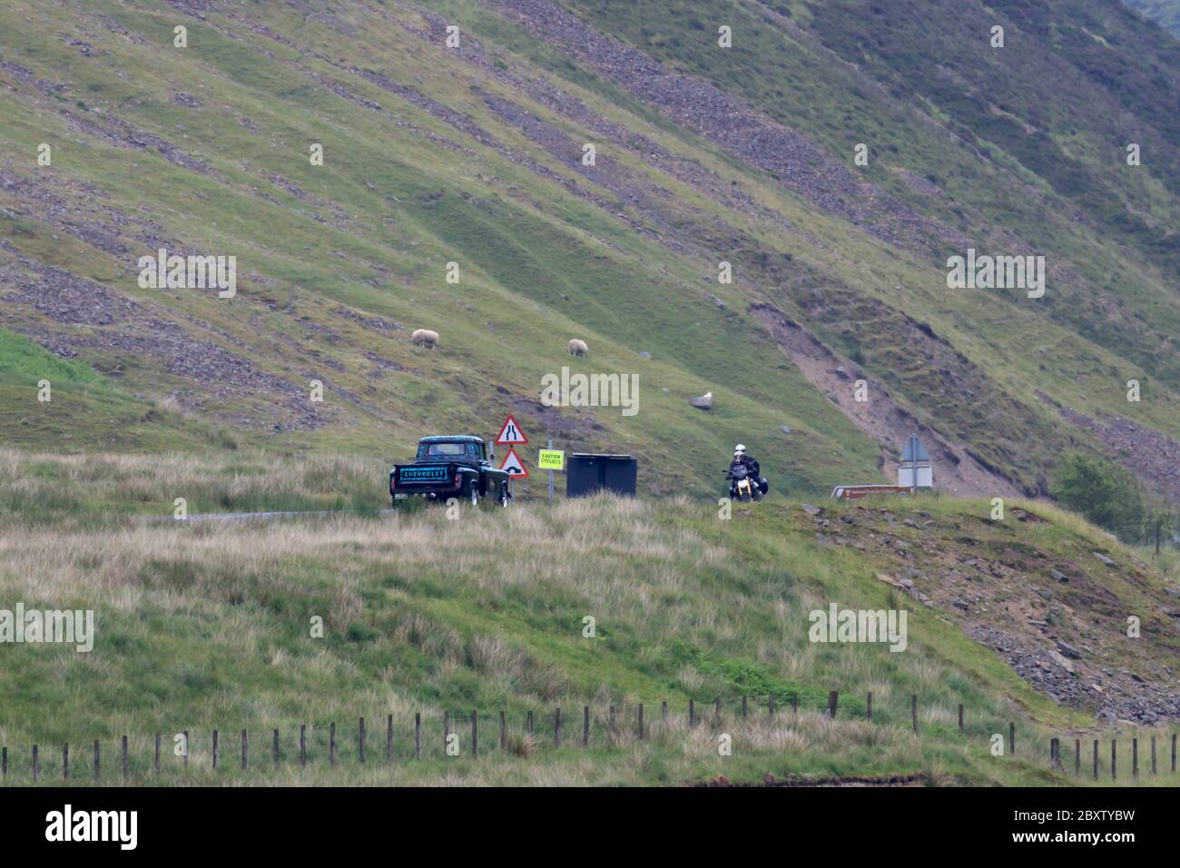 MOFFAT, ÉCOSSE - 29 JUIN 2019 : 1955 véides lointaines d'un pick-up Chevrolet personnalisé dans un rallye de voitures classiques en route vers St'ma Banque D'Images