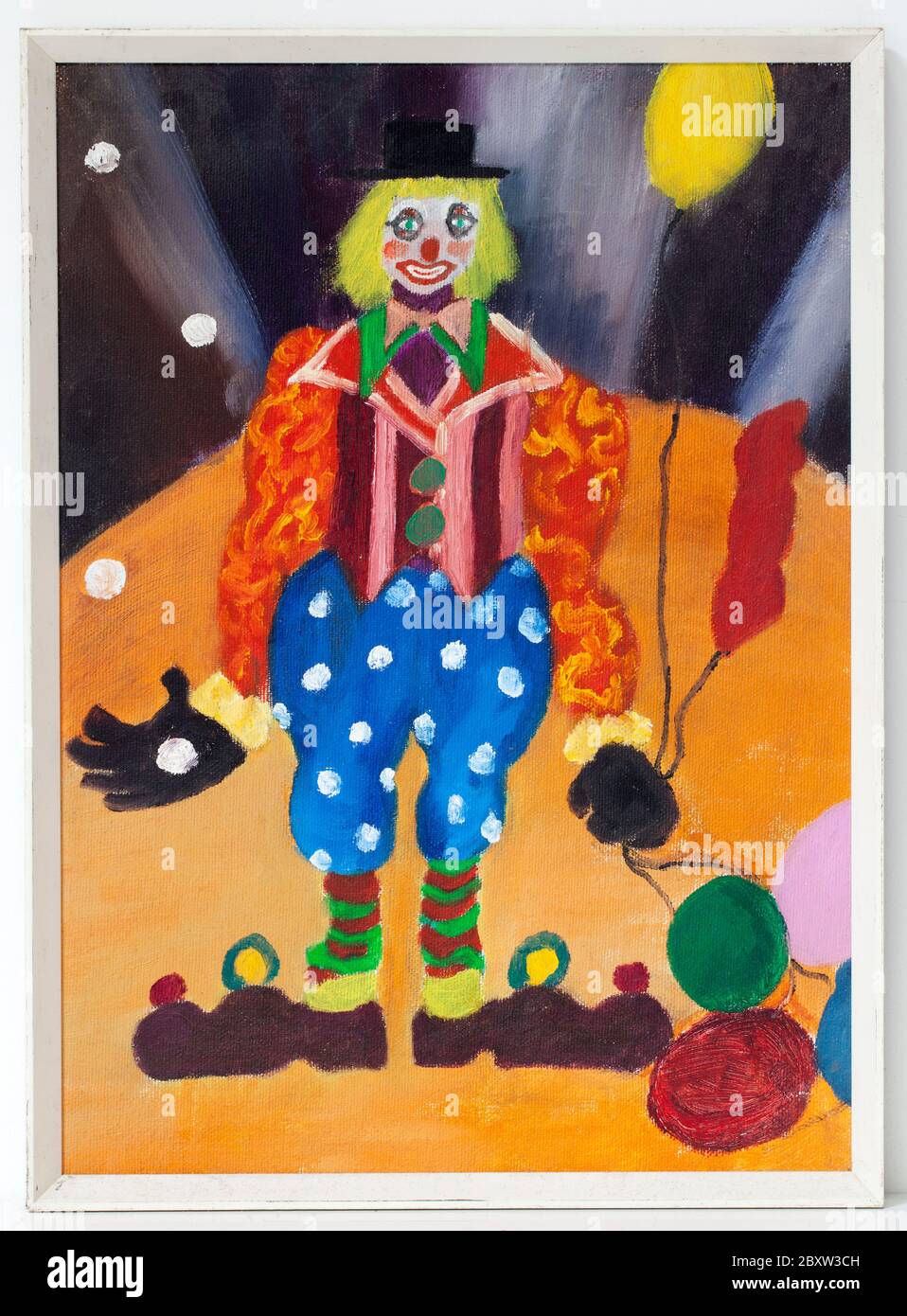 Peinture ancienne de Clown Banque D'Images