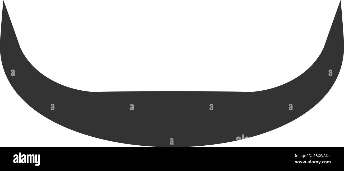 Cornes Buffalo. Icône noire plat sur fond blanc Illustration de Vecteur