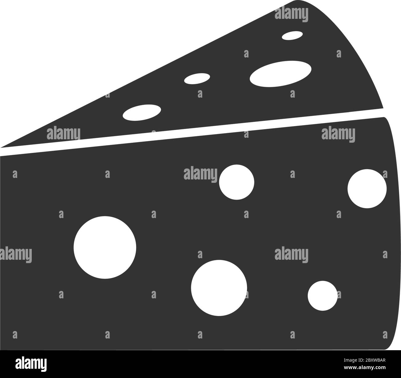 Fromage. Icône noire plat sur fond blanc Illustration de Vecteur