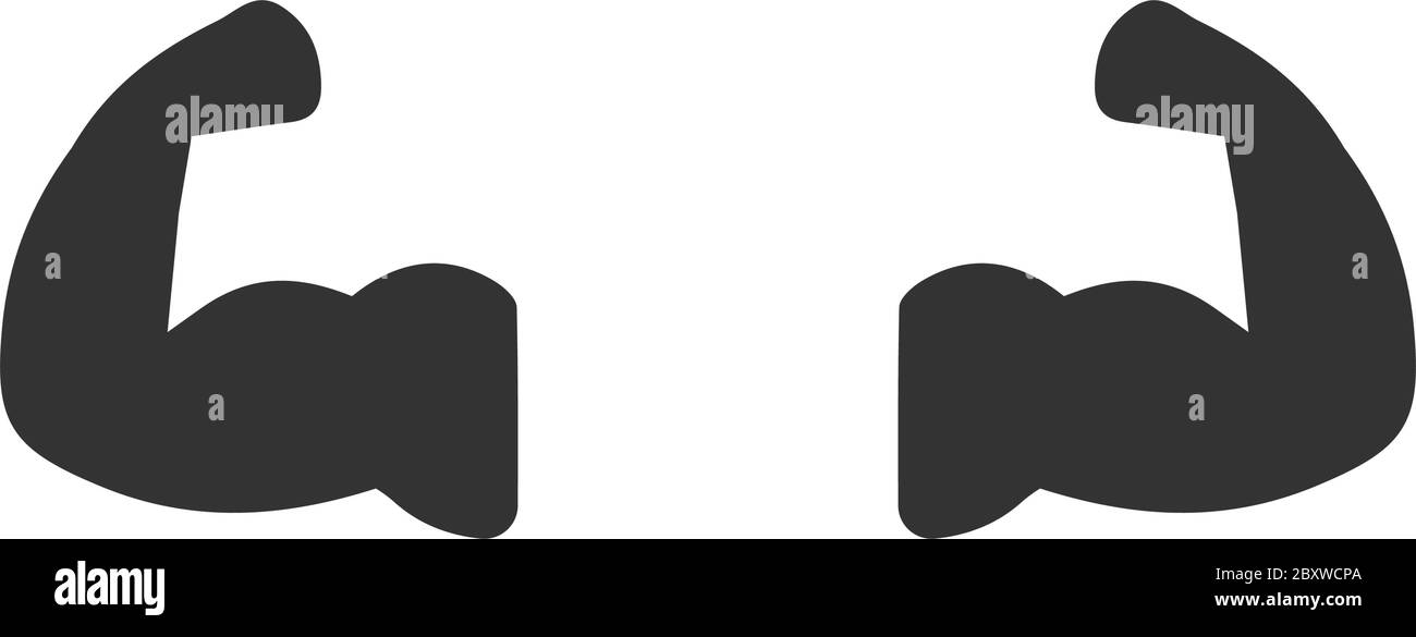 Bras musculaire. Icône noire plat sur fond blanc Illustration de Vecteur