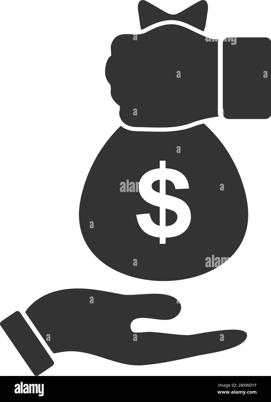 Icône pot-de-vin. Icône noire plat sur fond blanc Illustration de Vecteur