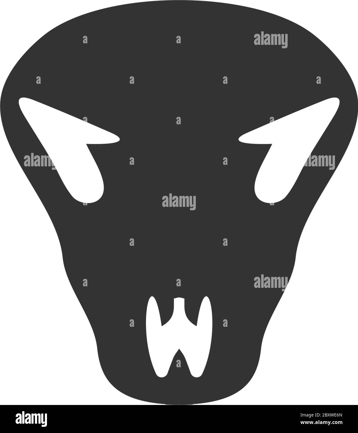 Crâne de vache. Icône noire plat sur fond blanc Illustration de Vecteur