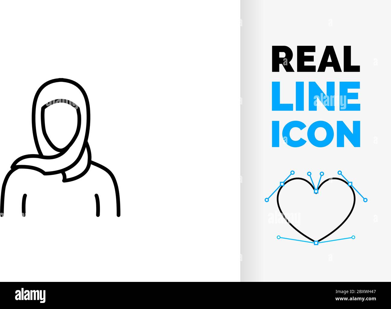 Icône de ligne modifiable de la femme du Moyen-Orient Illustration de Vecteur