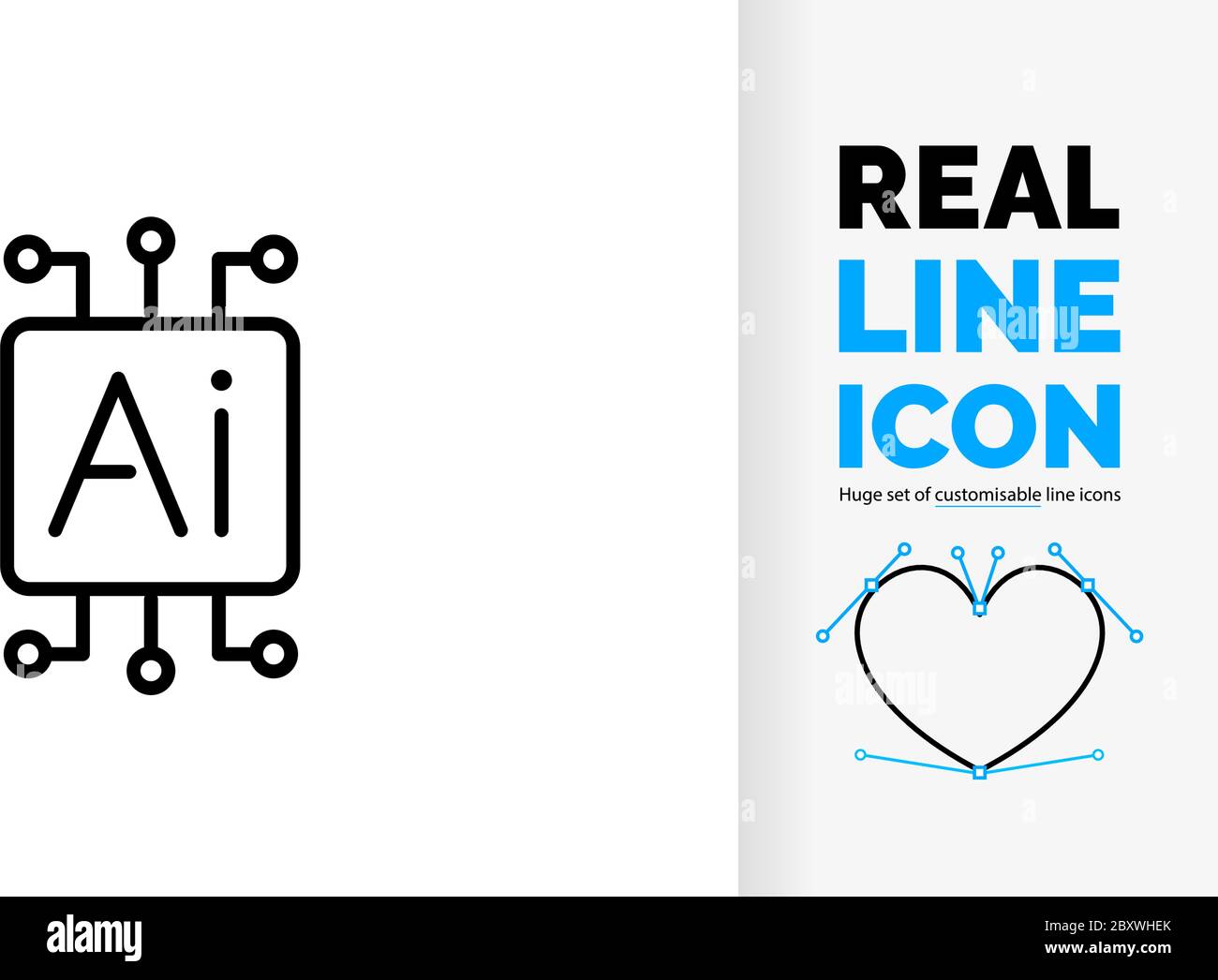 Icône de ligne modifiable ou symbole d'ai ou d'intelligence artificielle icône de ligne réelle modifiable et personnalisable ou symbole d'ai ou d'intelligence artificielle Illustration de Vecteur