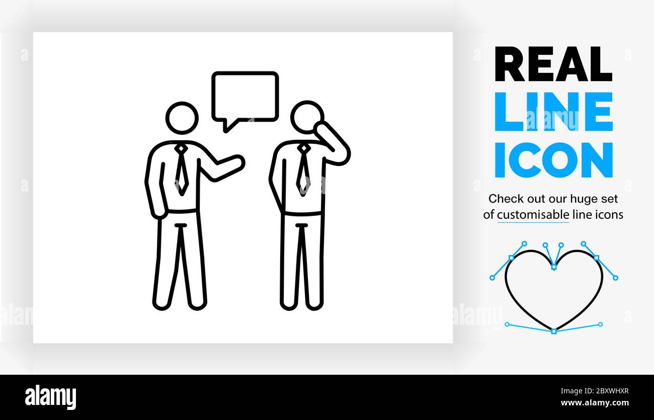 Icône en ligne réelle modifiable de l'infographie stick figure personnes Illustration de Vecteur