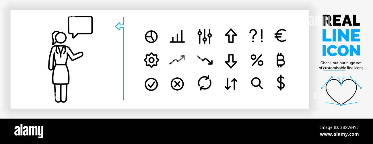 Icône de ligne modifiable d'une figurine en bâton parlante Illustration de Vecteur