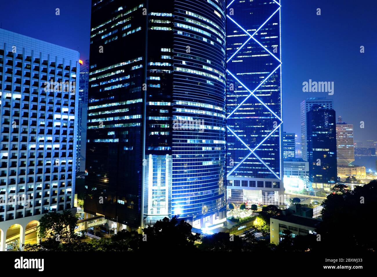 Hong Kong at night Banque D'Images