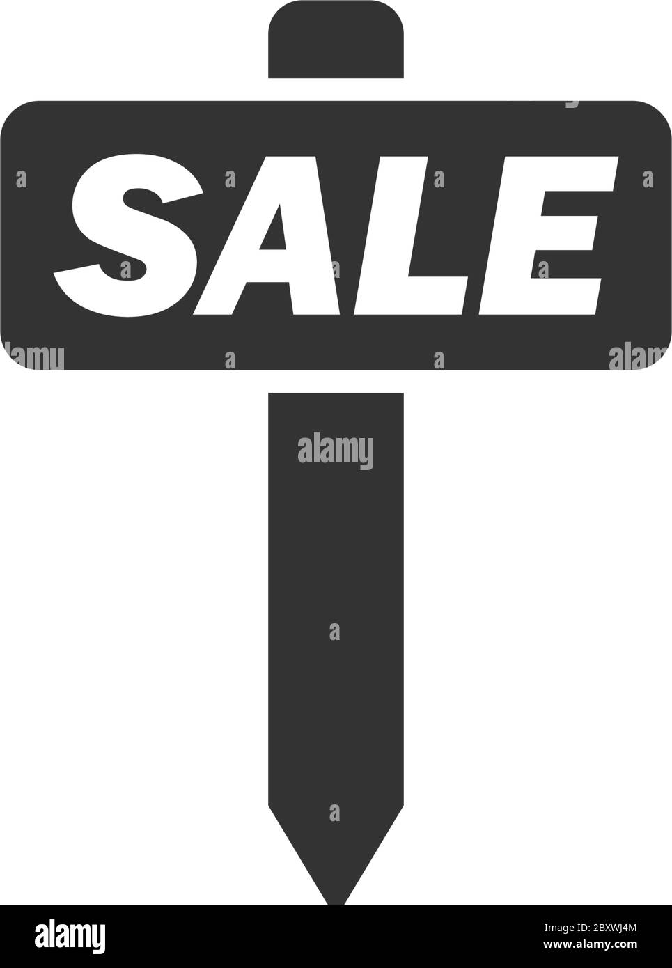 En vente. Icône noire plat sur fond blanc Illustration de Vecteur