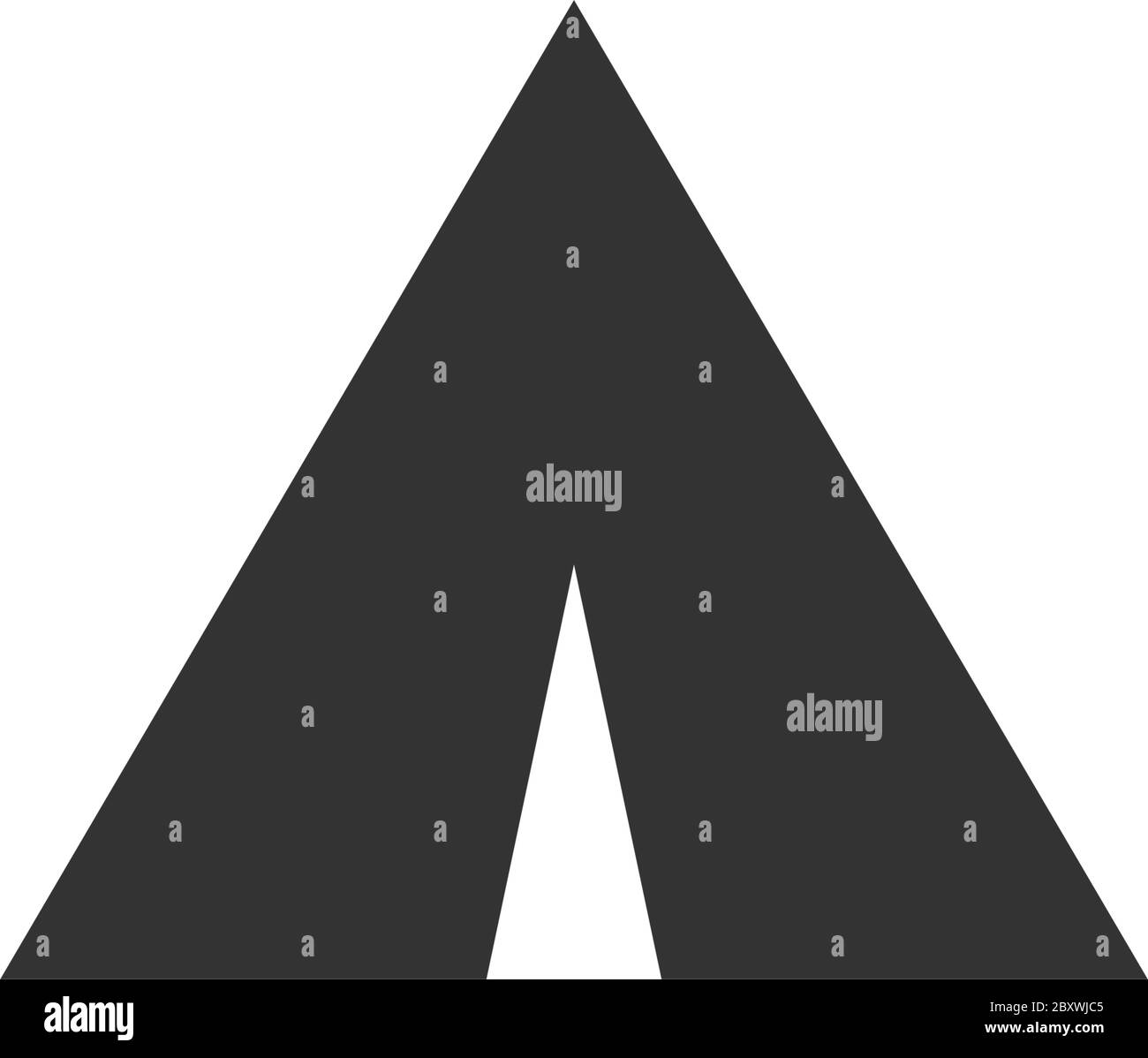 Tente touristique. Icône noire plat sur fond blanc Illustration de Vecteur