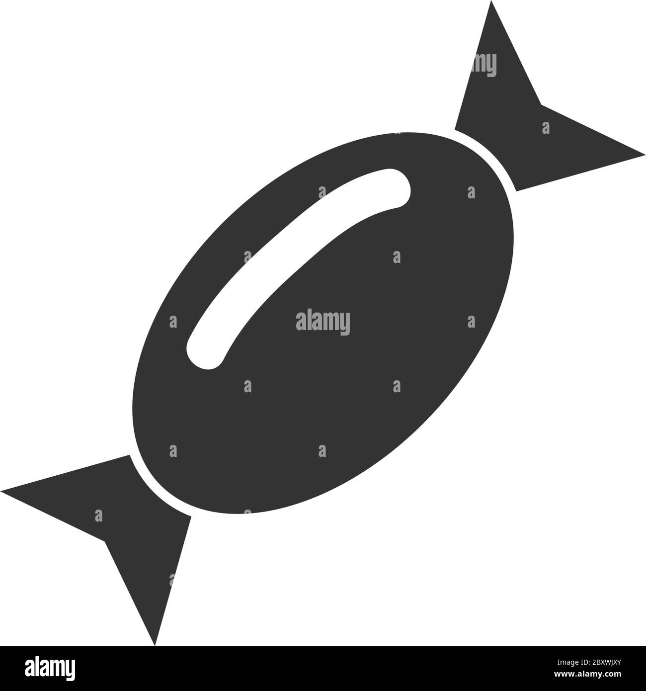 Bonbons. Icône noire plat sur fond blanc Illustration de Vecteur