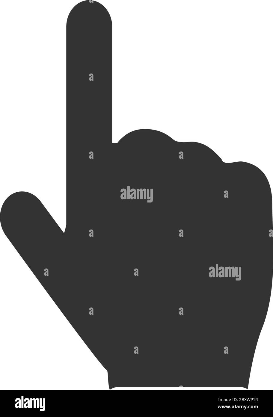 Curseur manuel. Icône noire plat sur fond blanc Illustration de Vecteur