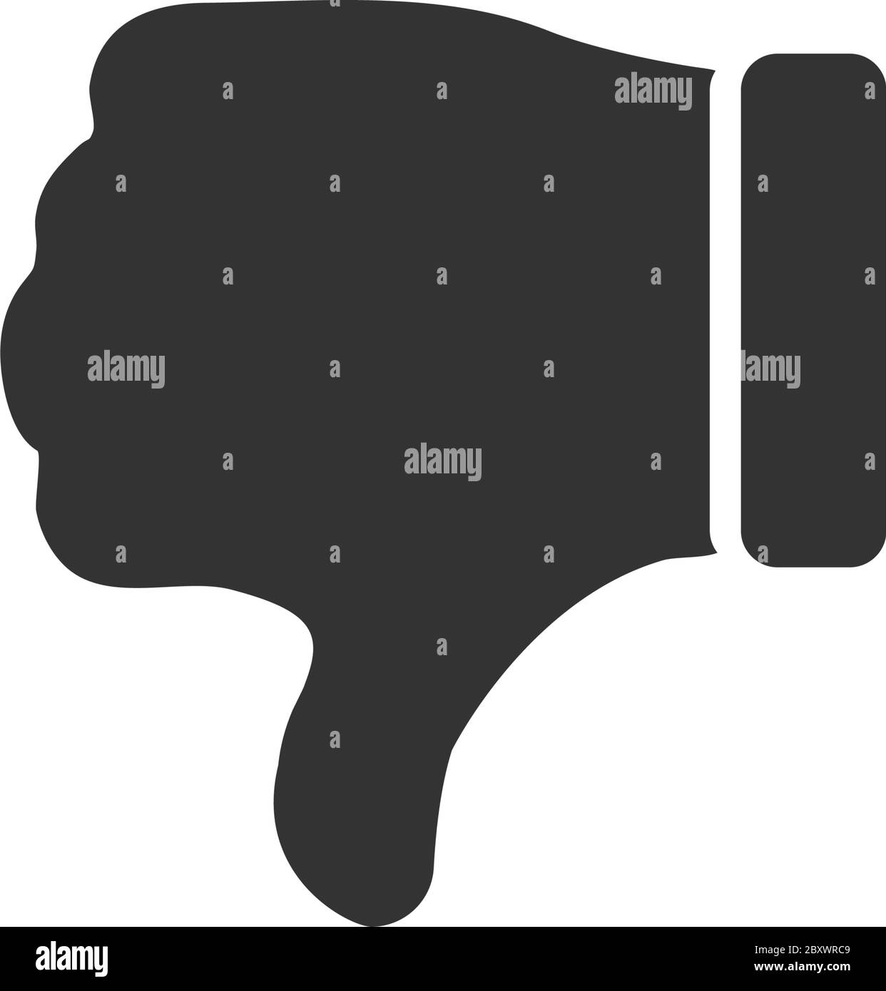 Vous n'aimez pas, vous pouvez faire un coup d'pouce. Icône noire plat sur fond blanc Illustration de Vecteur