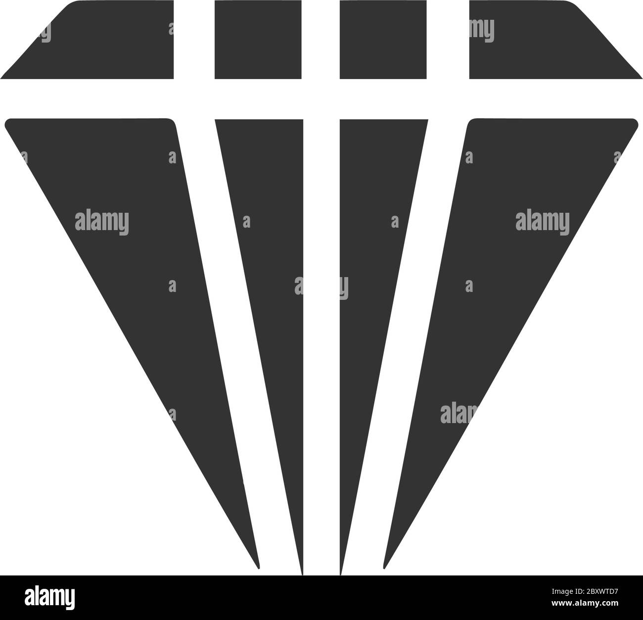 Diamant. Icône noire plat sur fond blanc Illustration de Vecteur