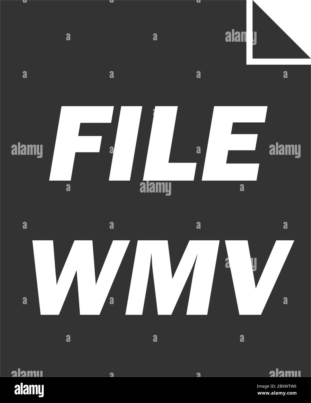 WMV. Icône noire plat sur fond blanc Illustration de Vecteur