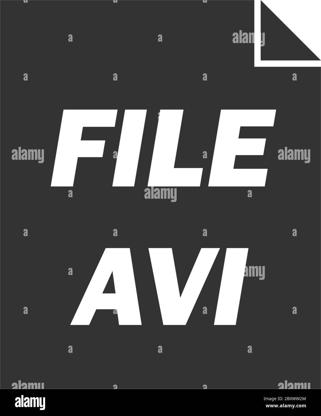 AVI. Icône noire plat sur fond blanc Illustration de Vecteur