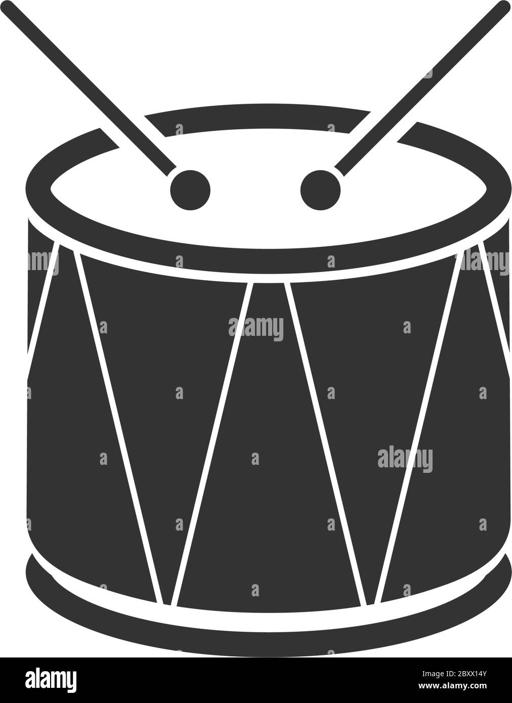 Tambour. Icône noire plat sur fond blanc Illustration de Vecteur