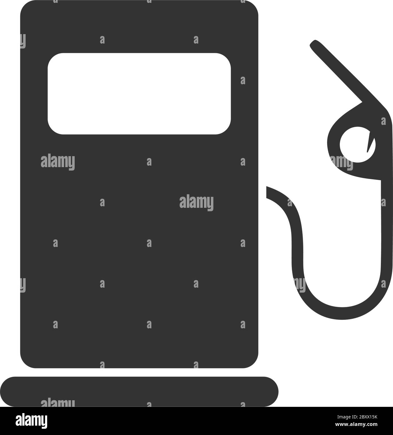 Station-service. Icône noire plat sur fond blanc Illustration de Vecteur