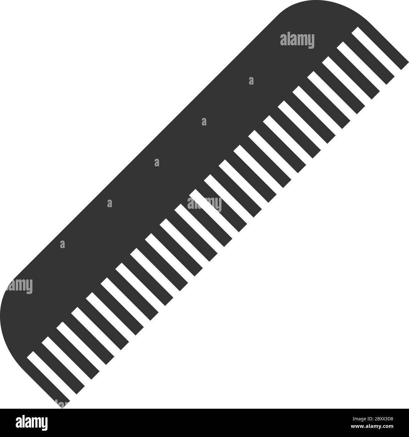 Peigne. Icône noire plat sur fond blanc Illustration de Vecteur