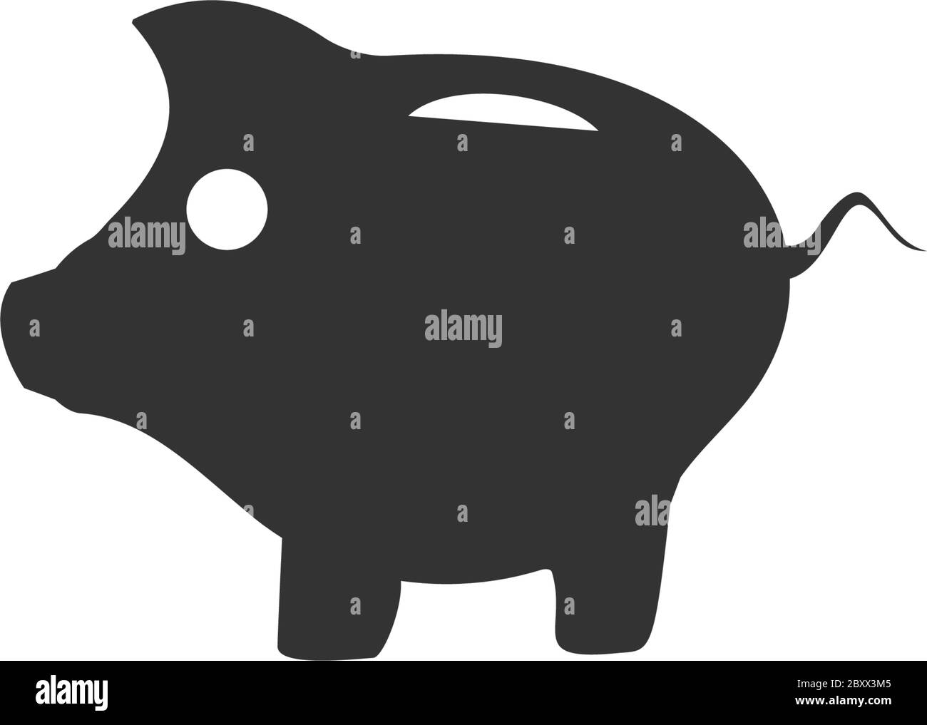 Cochon. Icône noire plat sur fond blanc Illustration de Vecteur