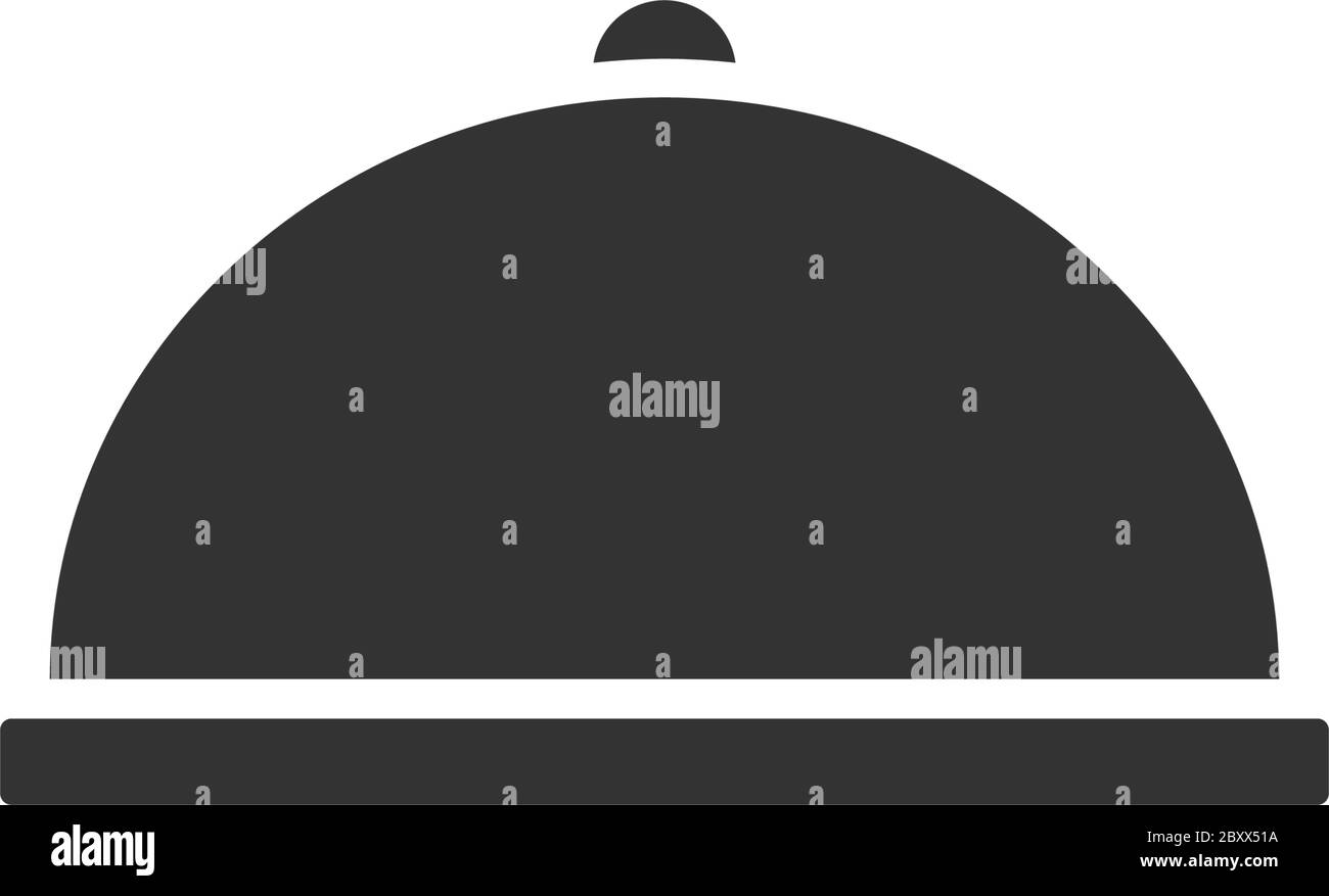 Nourriture couverte. Icône noire plat sur fond blanc Illustration de Vecteur