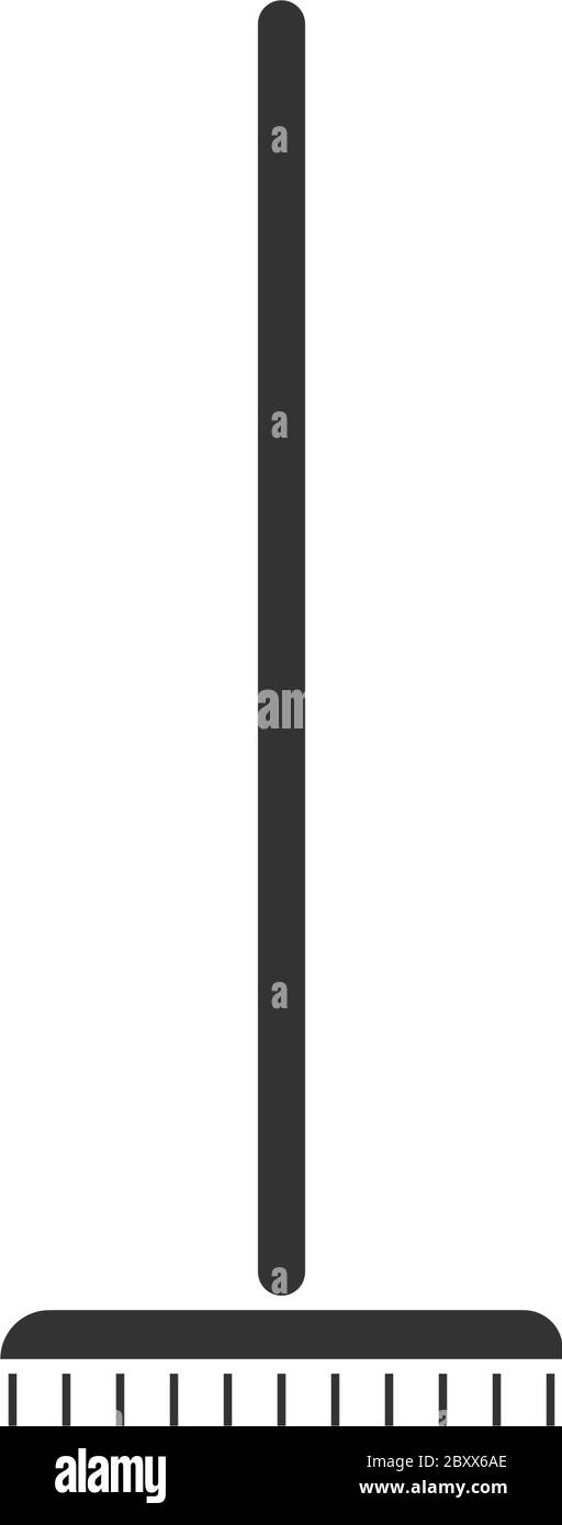 Râteau de jardinage. Icône noire plat sur fond blanc Illustration de Vecteur