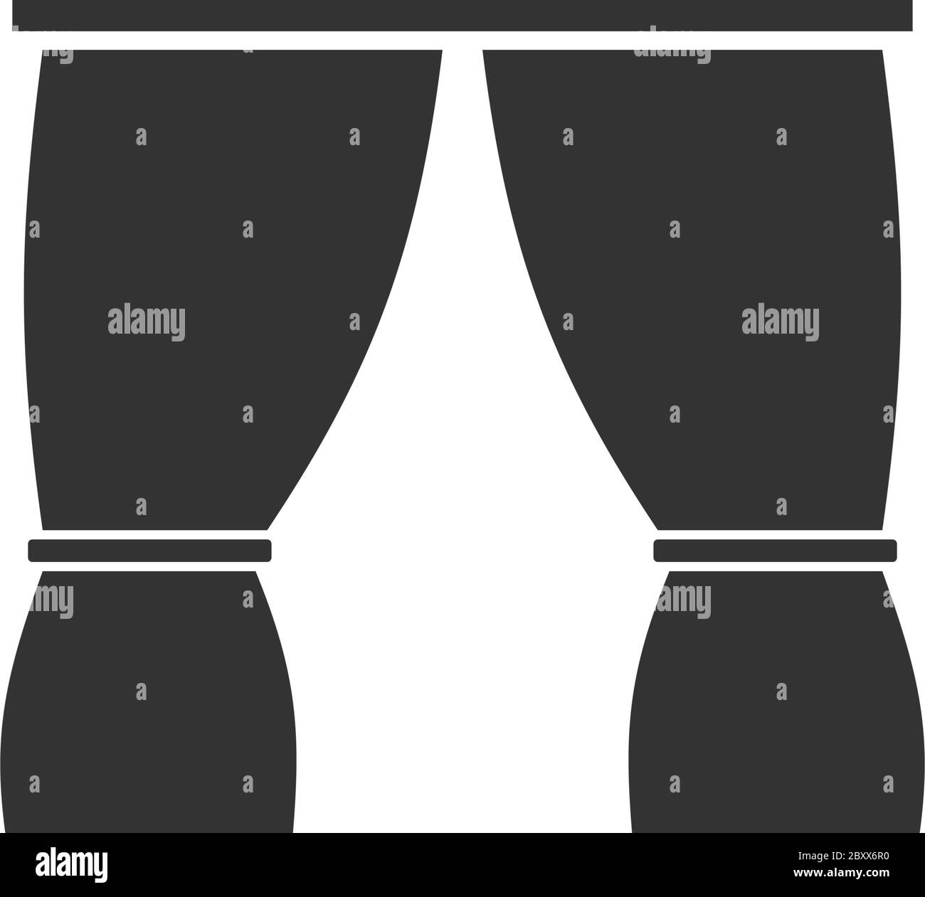 Rideau. Icône noire plat sur fond blanc Illustration de Vecteur