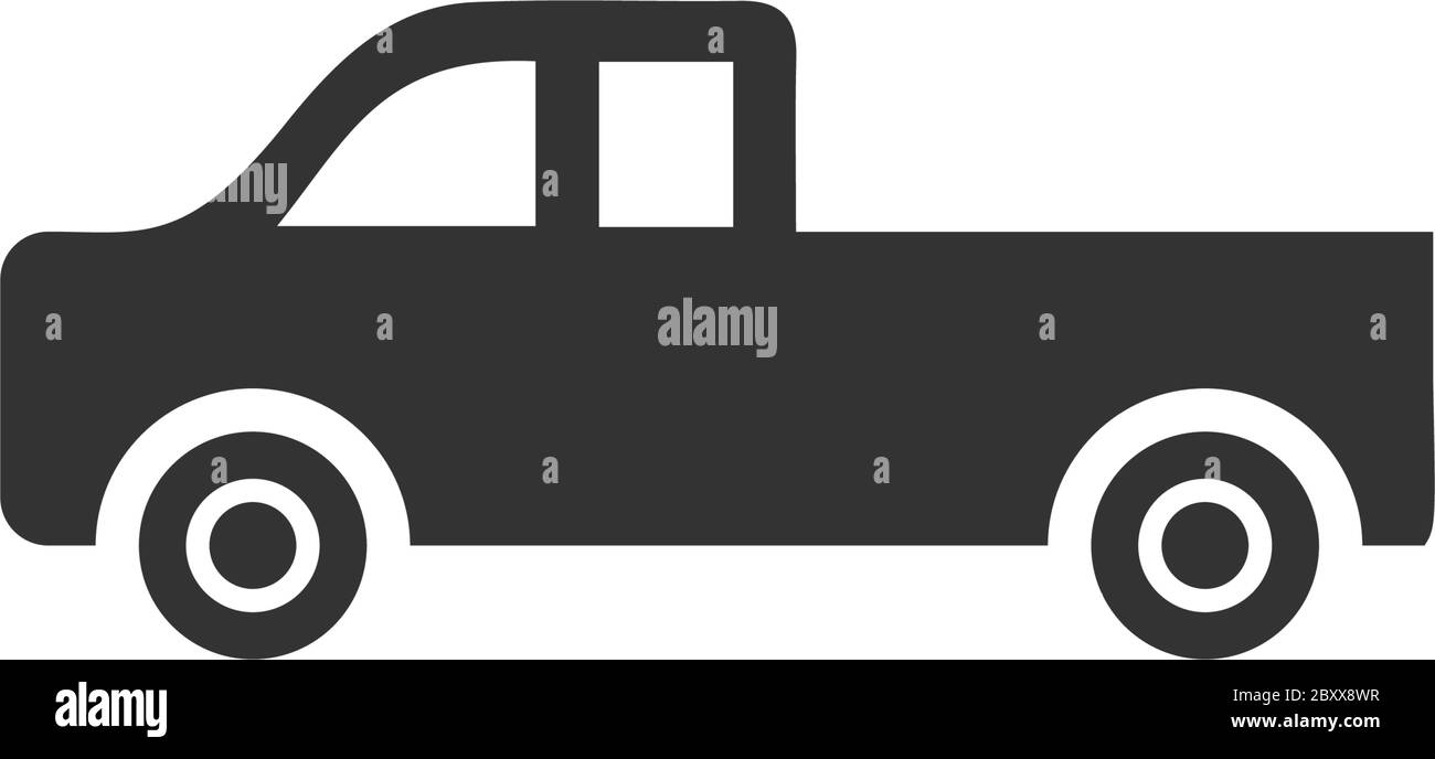 Camion. Icône noire plat sur fond blanc Illustration de Vecteur