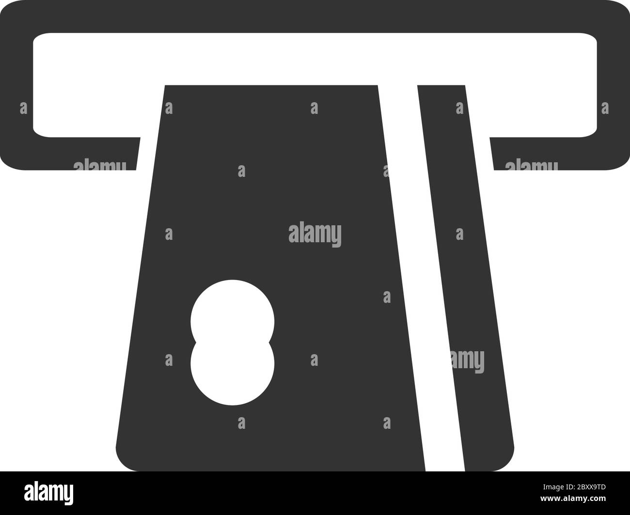 Argent comptant à un GAB. Icône noire plat sur fond blanc Illustration de Vecteur