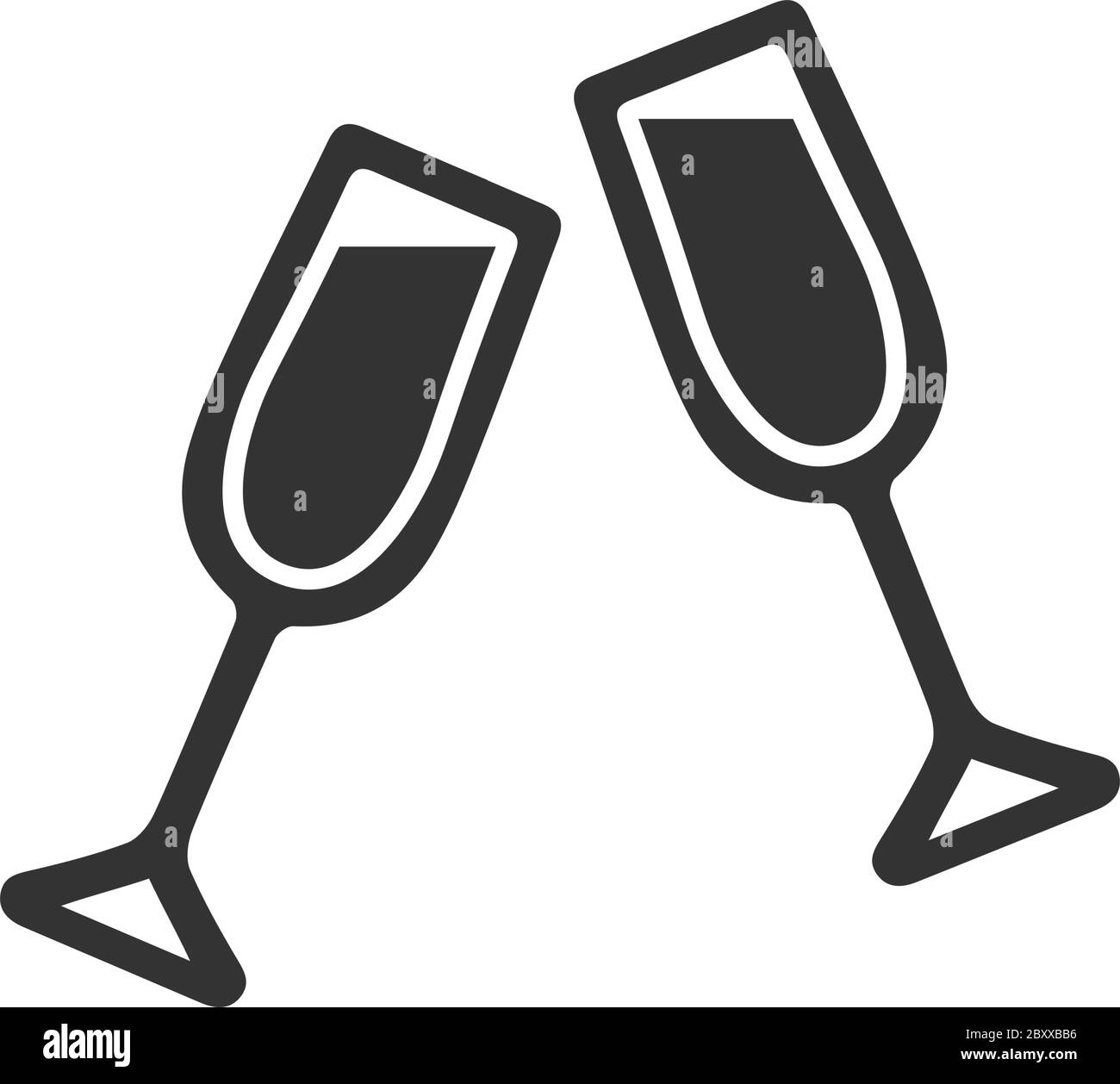 Champagne. Icône noire plat sur fond blanc Illustration de Vecteur