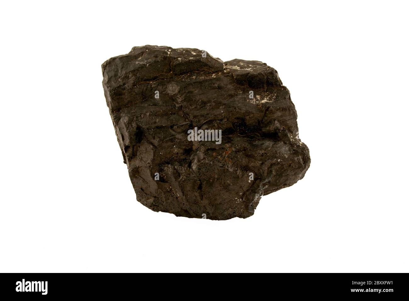 Un bloc de charbon isolated on white Banque D'Images