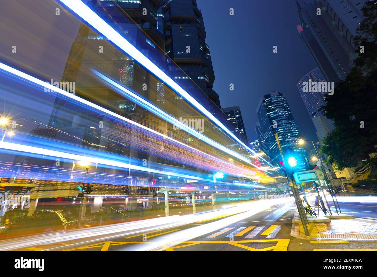Circulation dans le centre-ville de Hongkong Banque D'Images