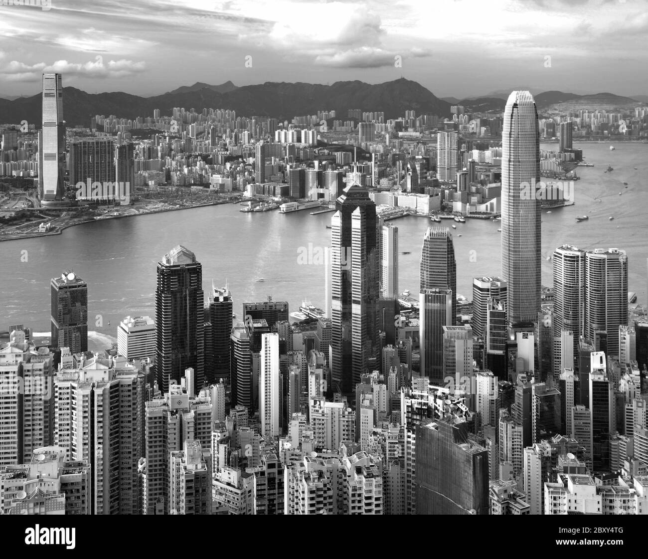 Hong Kong , noir et blanc Banque D'Images