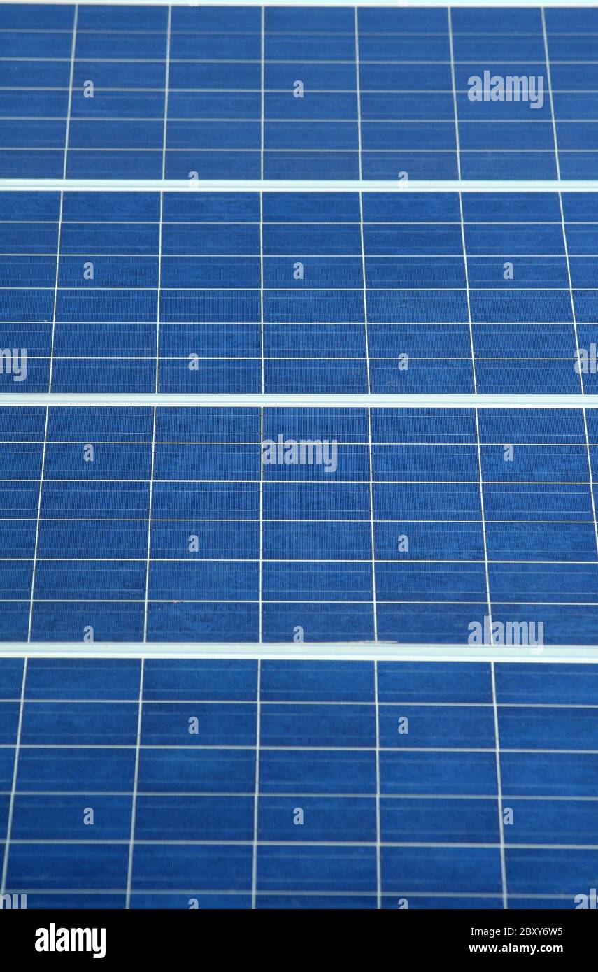 Un gros plan d'un panneau solaire Banque D'Images