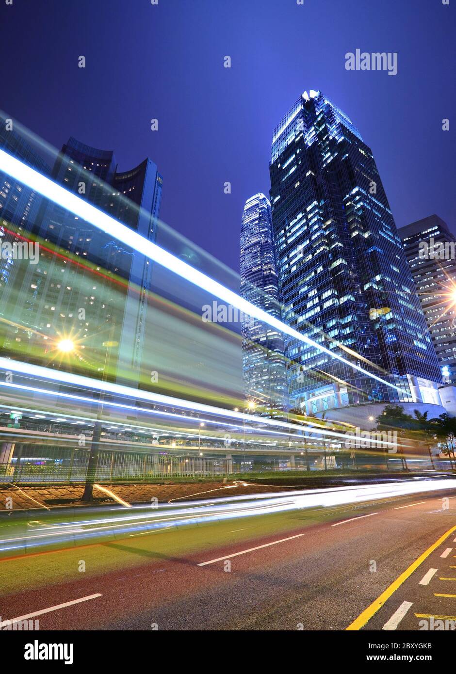Circulation dans le centre-ville de Hongkong Banque D'Images