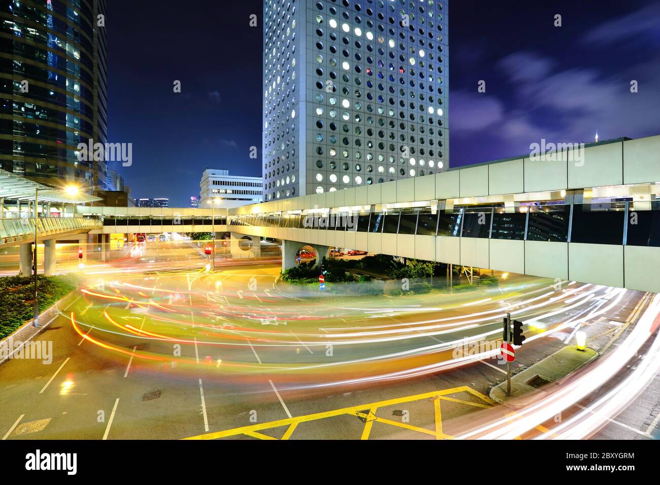 Le trafic via le centre-ville de HongKong Banque D'Images