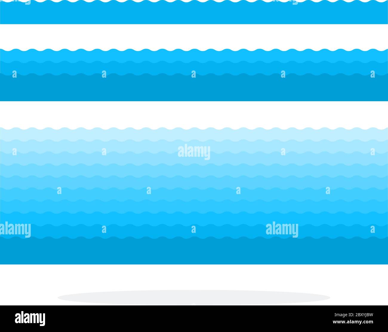 Niveaux d'eau isolés à plat Illustration de Vecteur
