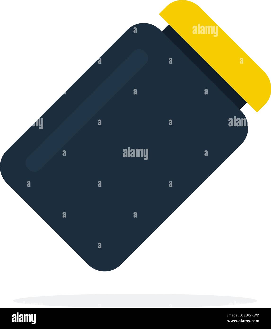 Conteneur noir avec couvercle jaune pour l'isolation à plat de protéines Illustration de Vecteur