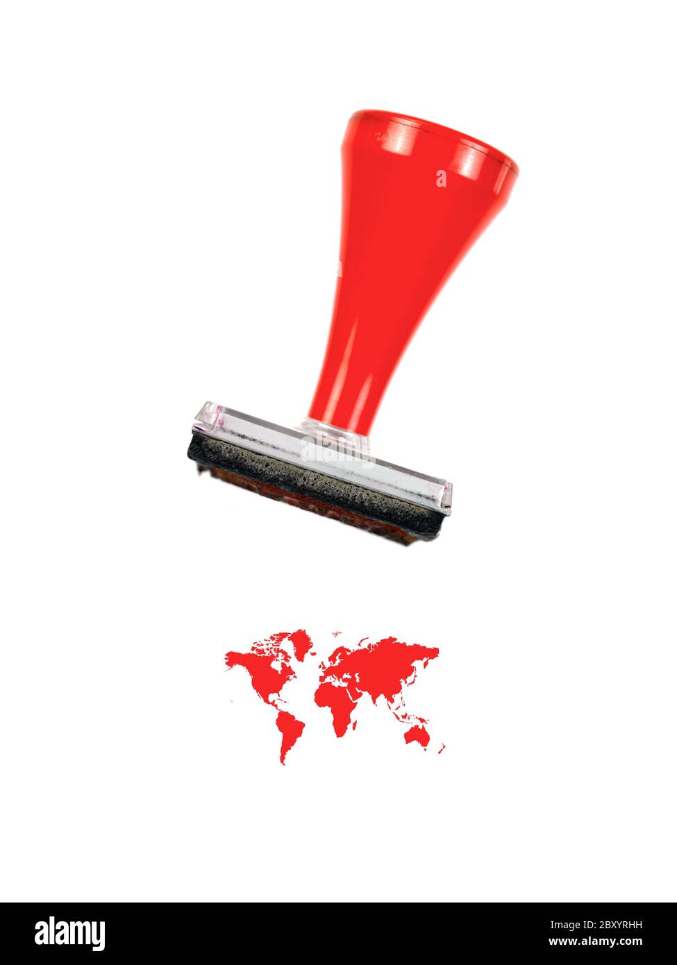 Un timbre en caoutchouc isolé sur fond blanc Banque D'Images