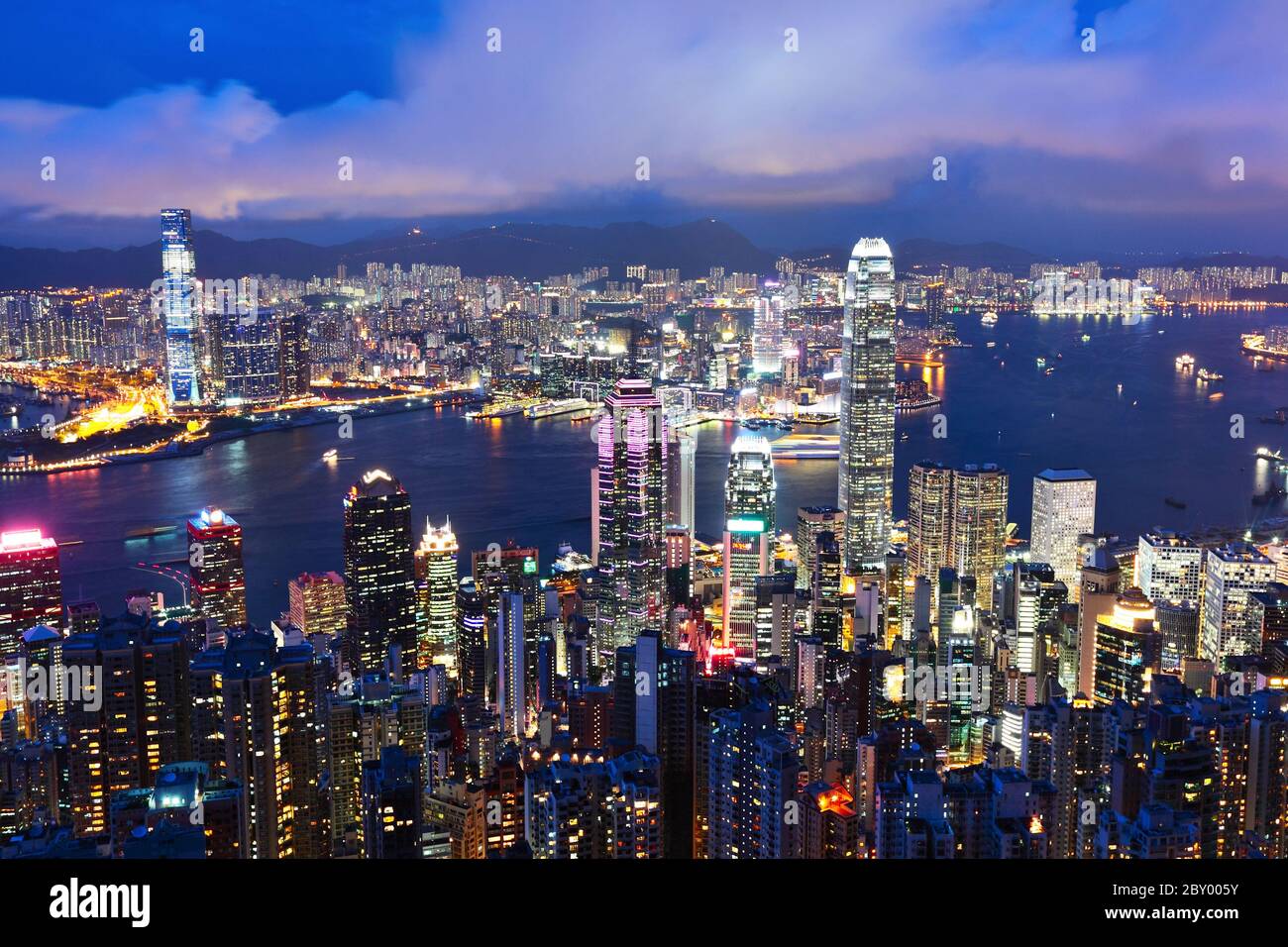 Hong kong city at night Banque D'Images