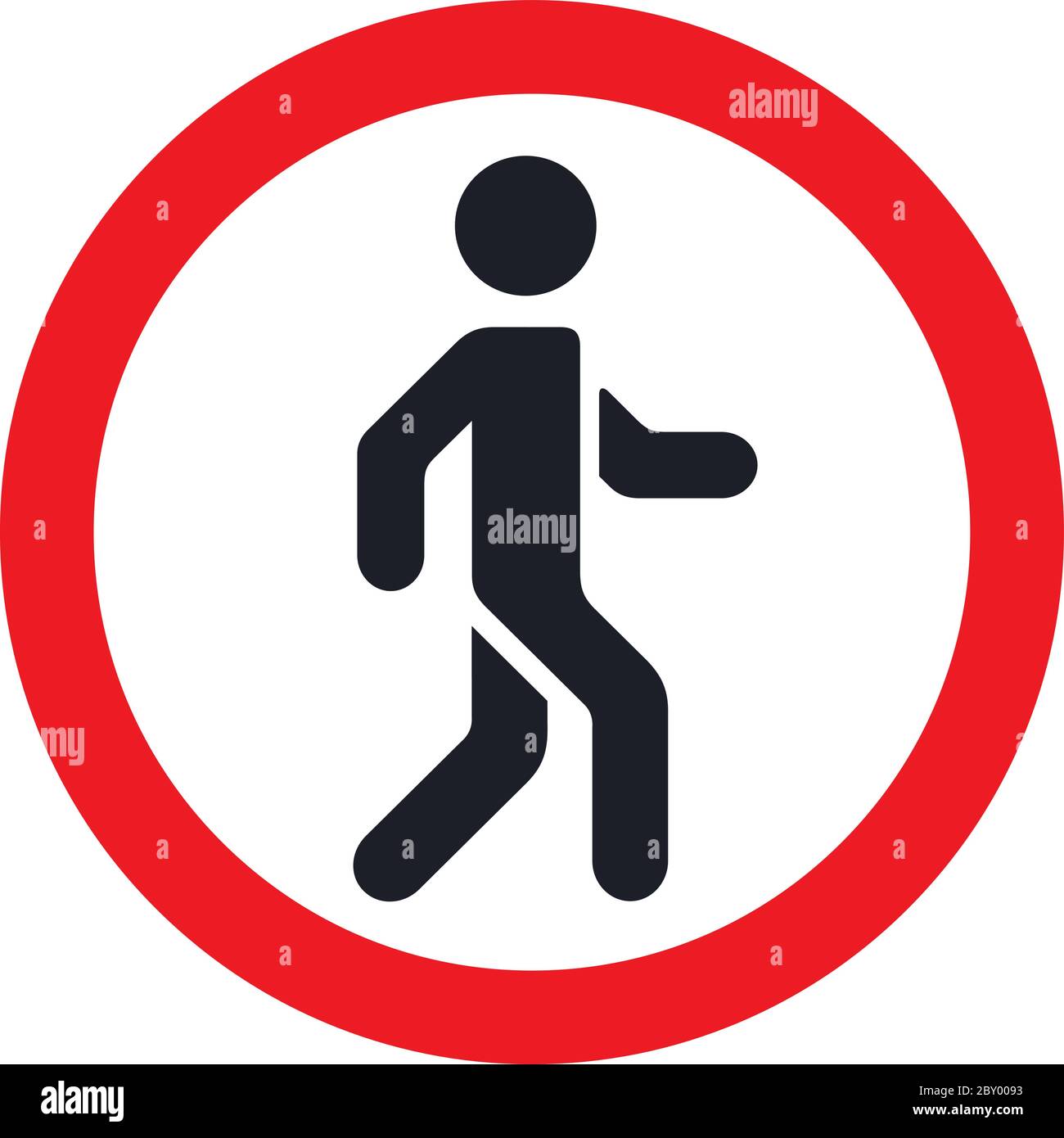 Aucun signe pour les piétons isolés à plat Illustration de Vecteur
