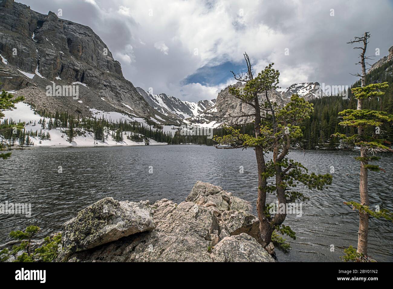 Photos de paysages du Loch Vale dans le parc national des montagnes Rocheuses, Colorado Banque D'Images