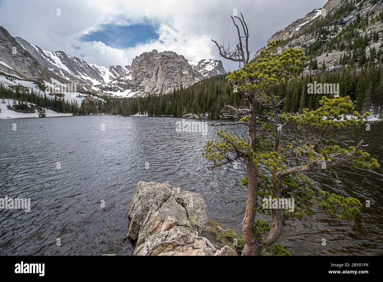 Photos de paysages du Loch Vale dans le parc national des montagnes Rocheuses, Colorado Banque D'Images