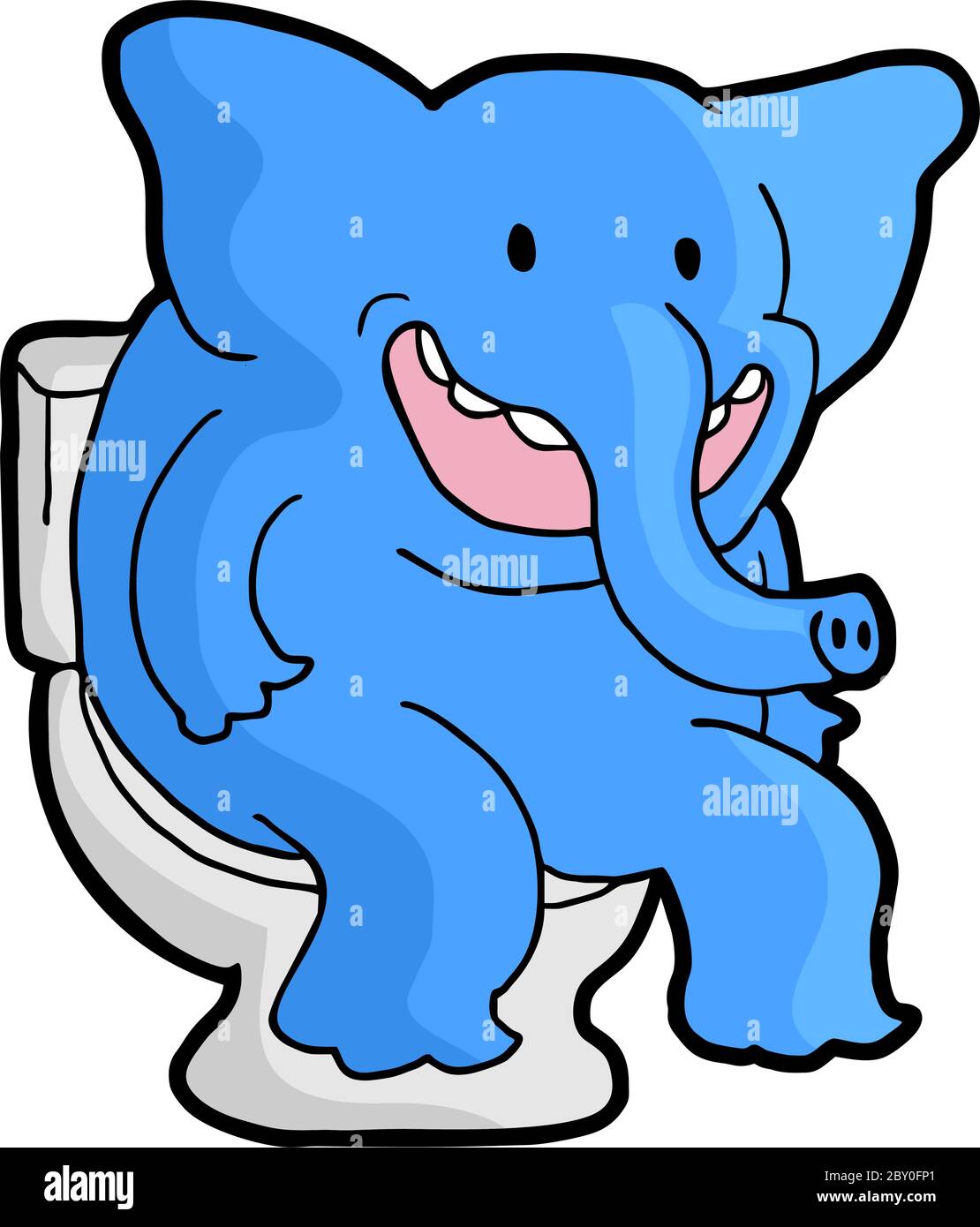 éléphant drôle dans les toilettes Illustration de Vecteur