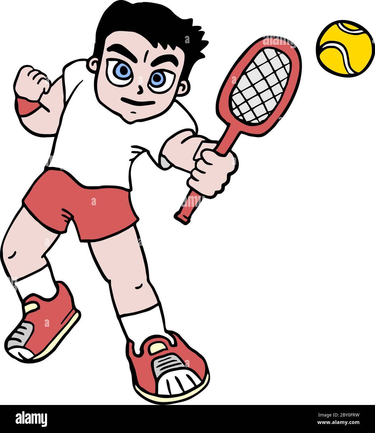 Jouer au tennis Illustration de Vecteur