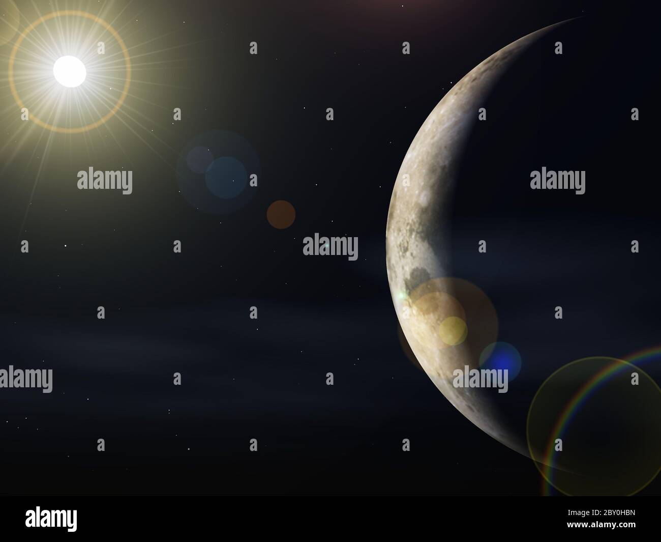 planète et le soleil Banque D'Images