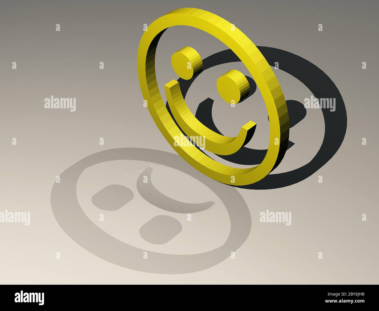 les smileys heureux et triste Banque D'Images