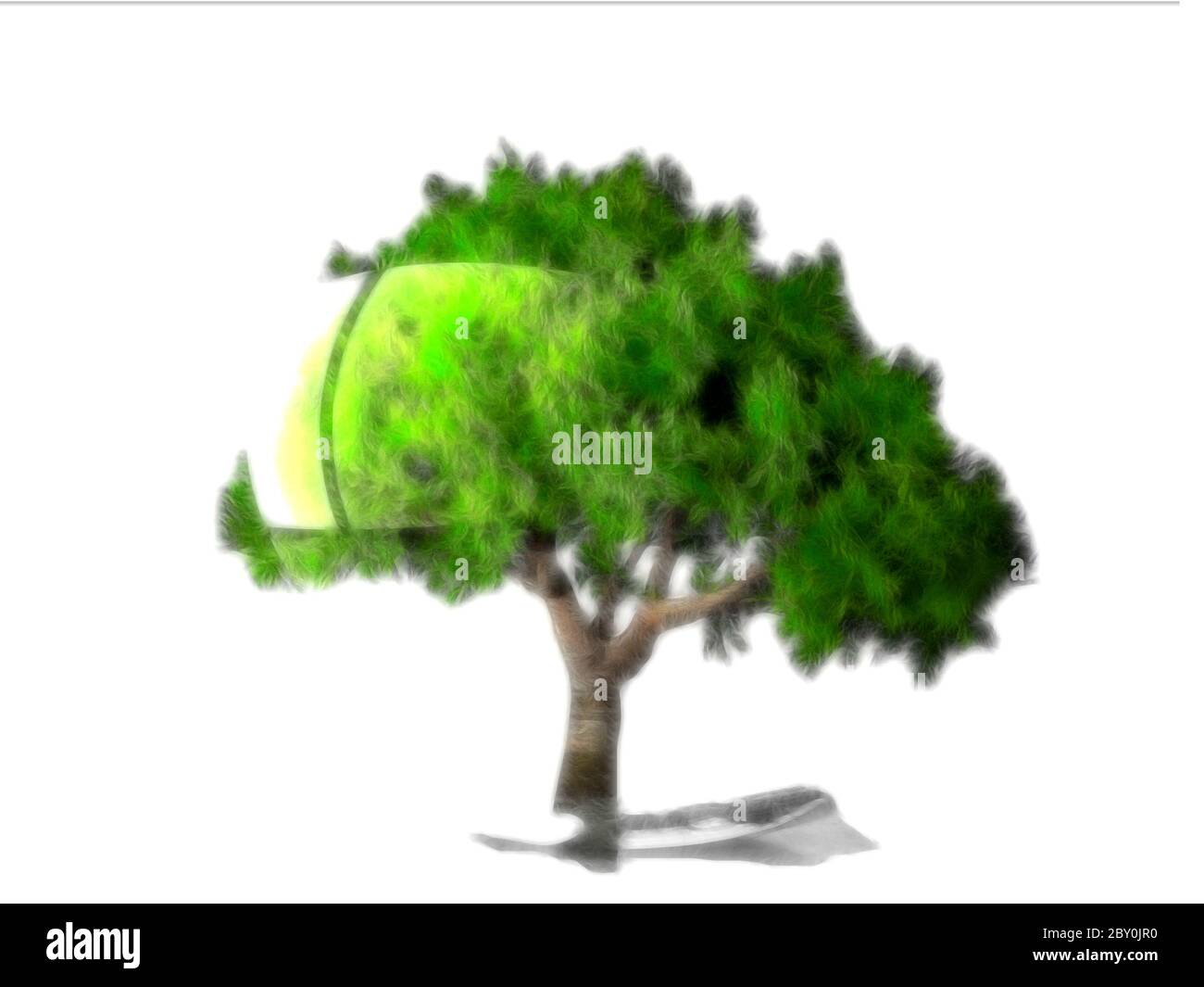 Peinture d'un arbre vert Banque D'Images