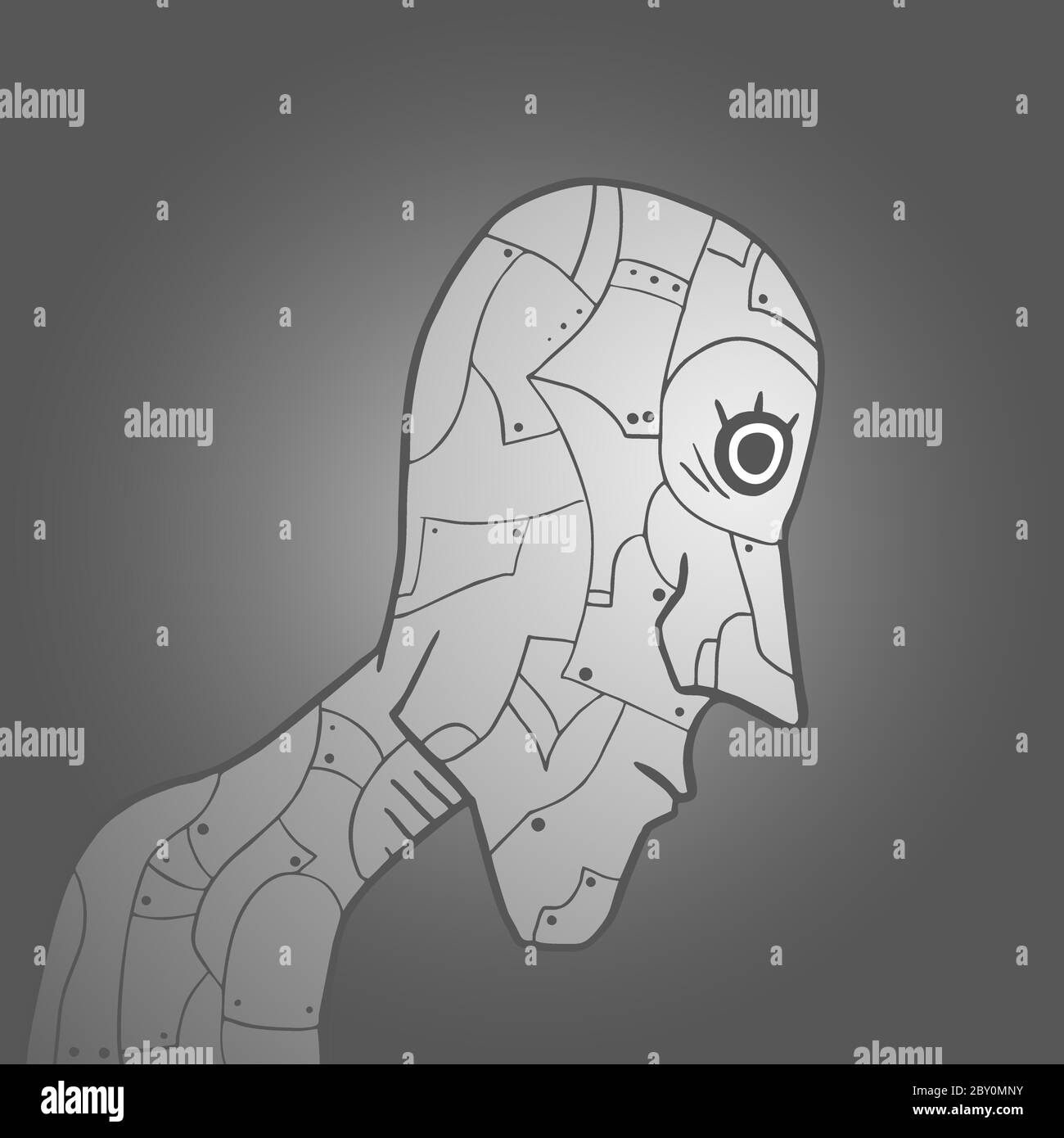 Robot Androide Illustration de Vecteur